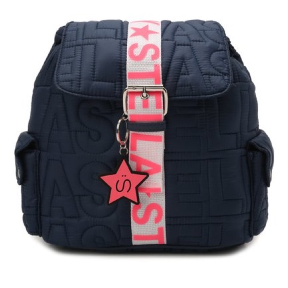 Stella McCartney kids bag in navy w/ pink & white accents